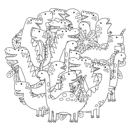 Sticker dinosaure doodle