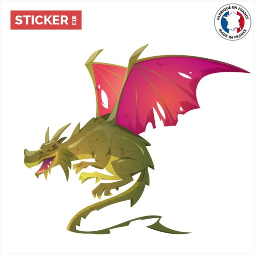 Sticker dragon vert