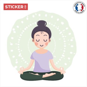 Sticker meditation cartoon