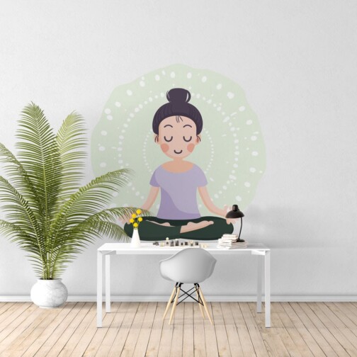 Sticker meditation cartoon