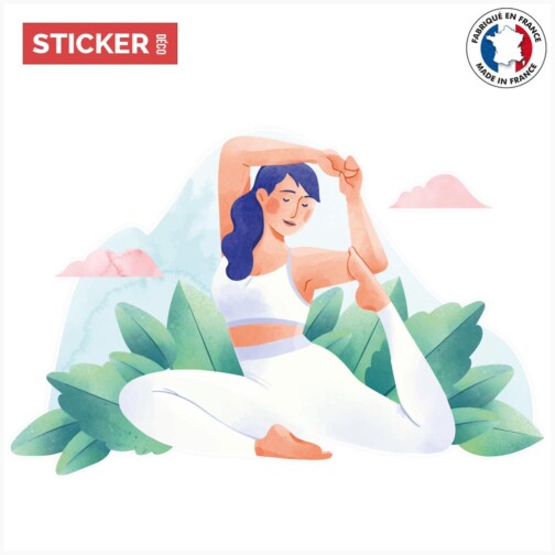 Sticker pratique du yoga aquarelle