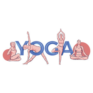 Sticker yoga style retro