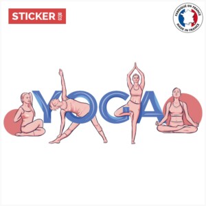 Sticker yoga style retro