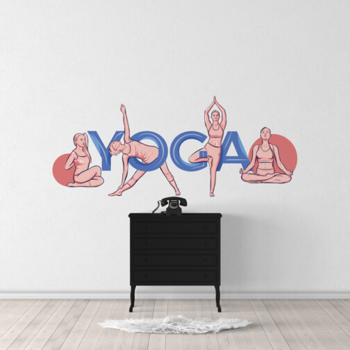 Sticker yoga style retro