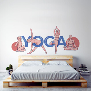 Sticker yoga style retro