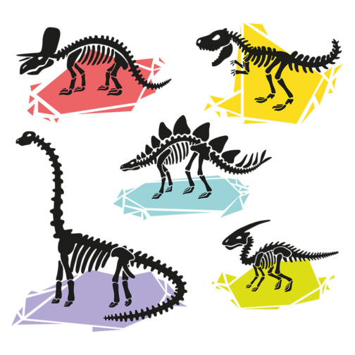 Stickers dinosaures cristaux