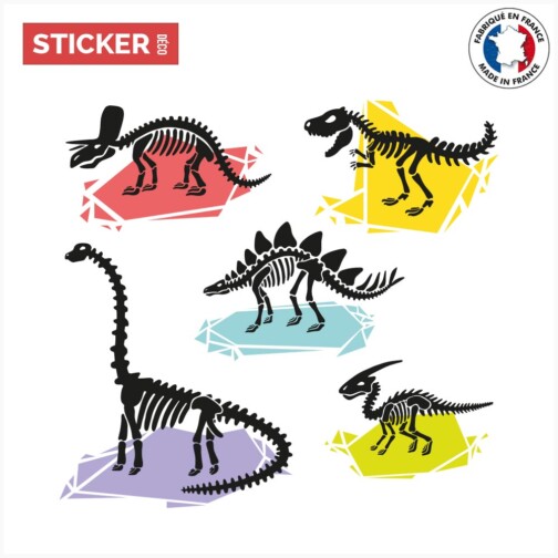 Stickers dinosaures cristaux