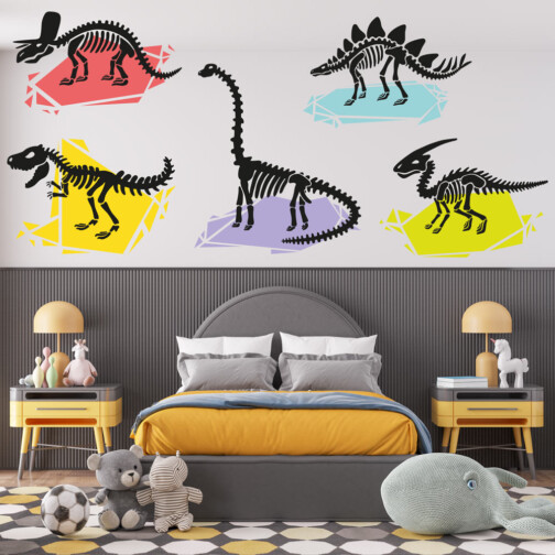 Stickers dinosaures cristaux