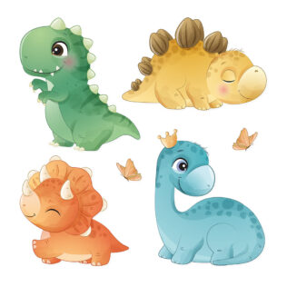 Stickers dinosaures kawaii