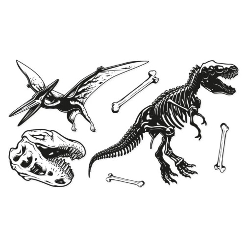Stickers Dinosaures Noir & Blanc