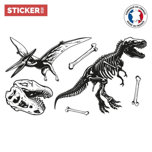 Stickers Dinosaures Noir & Blanc