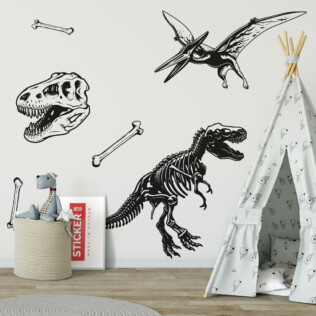 Stickers Dinosaures Noir & Blanc