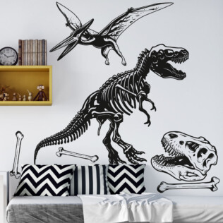 Stickers Dinosaures Noir & Blanc