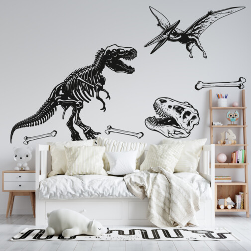 Stickers Dinosaures Noir & Blanc
