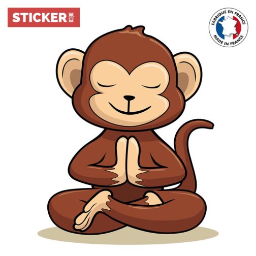 Sticker Méditation Singe