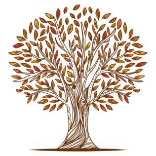 Sticker Arbre Automne Dessin