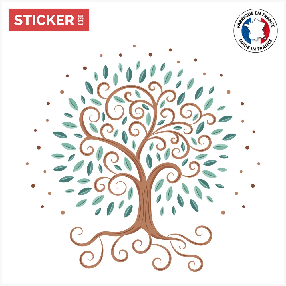 Stickers Arbre de Vie Cercle en bois