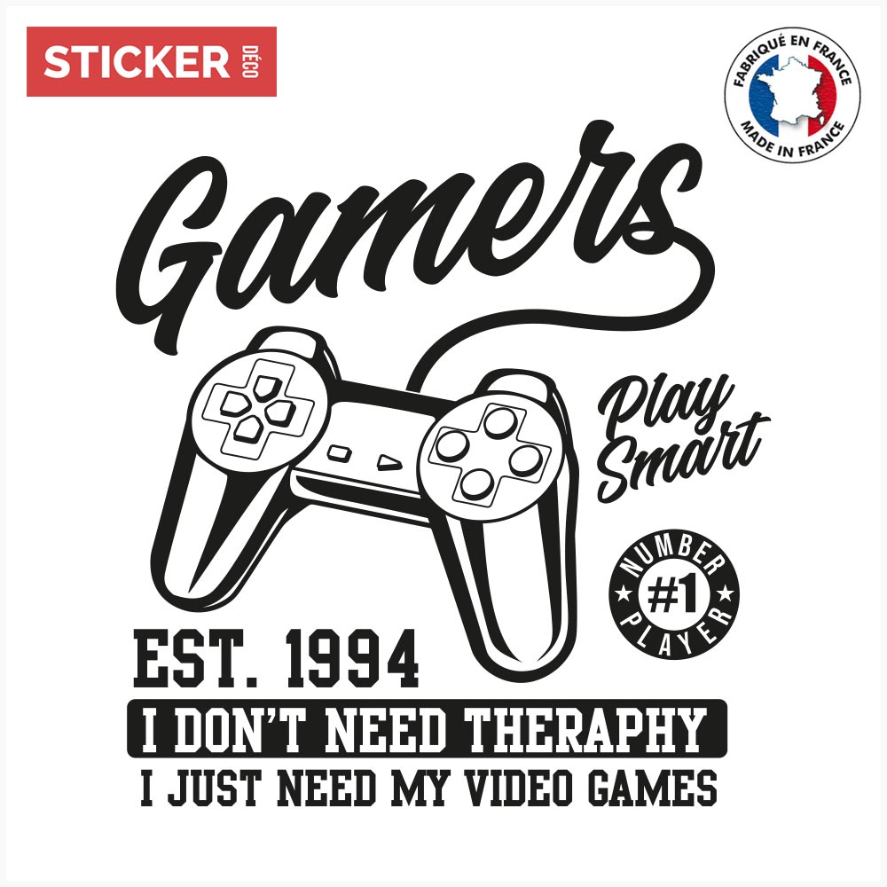 Stickers autocollants muraux jeux vidéo, geek, gamer à personnaliser