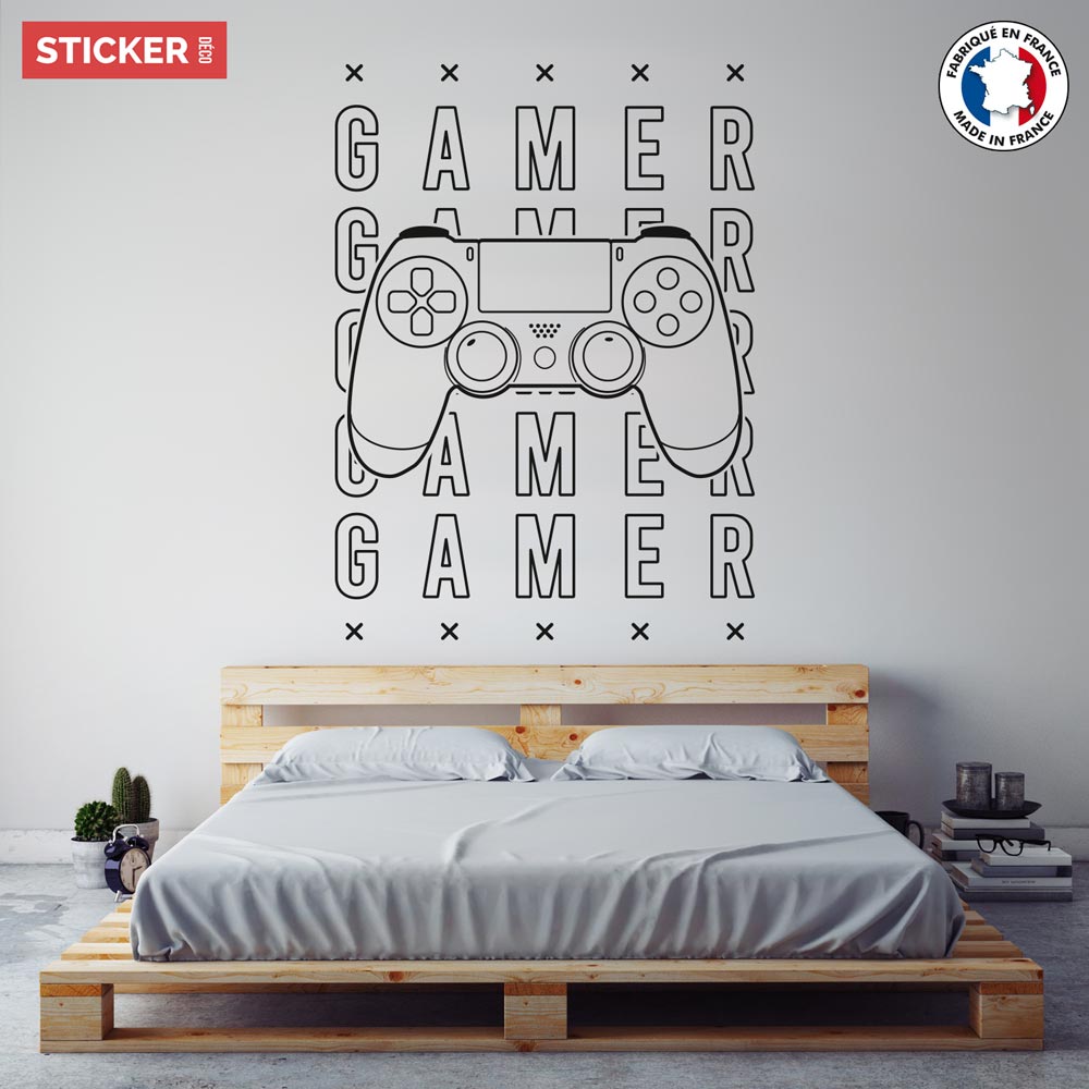 Gamer Room Decor Gaming Stickers Muraux Autocollant Gamer Stickers Garçons  pour Gamer Chambre Salle De Jeux