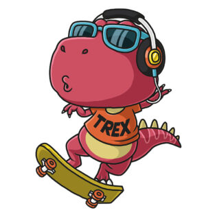 Sticker T-Rex Skate Cool