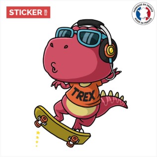 Sticker T-Rex Skate Cool