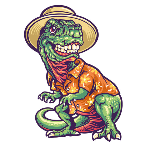 Sticker T-rex Touriste