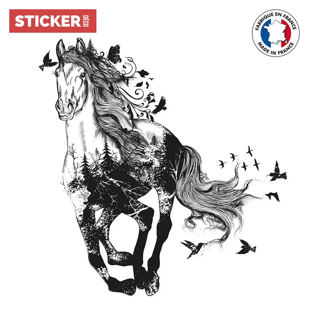 Stickers muraux déco: cheval noir - Art Déco Stickers