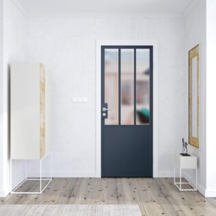 Bloc-porte Esprit Atelier Blanc H.204 X L.83 Cm, Poussant Droit