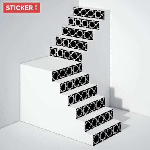 Stickers Escaliers Ornement Noir