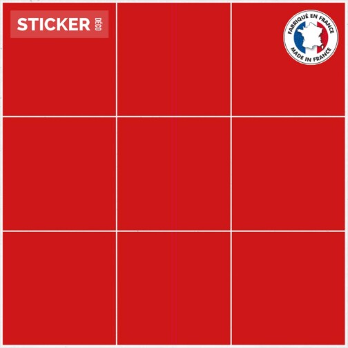 Stickers Sol Carrelage Gros Damier Rouge