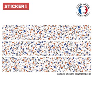 Stickers Escaliers Terrazzo Orange Bleu