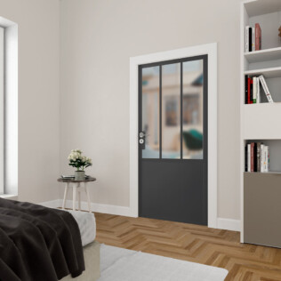 Sticker Porte D'atelier - Autocollant Trompe-l'œil Industriel 204 X 83 Cm - Déco Murale Facile