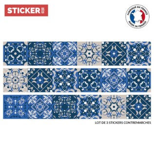 Stickers Escaliers Baroque Gris Bleu