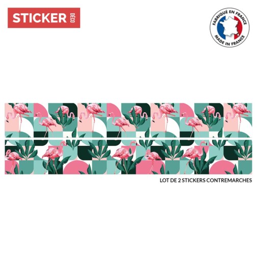 Stickers Escaliers Flamingo Retro