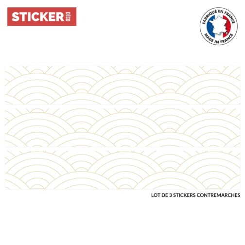 Stickers Escaliers Motif Japonais Uroko Blanc