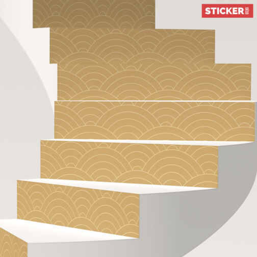 Stickers Escaliers Motif Uroko Moutarde