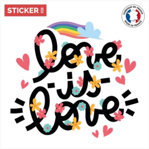 Sticker Love Is Love Fleurs
