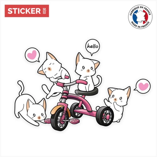 Sticker Chatons Tricycle
