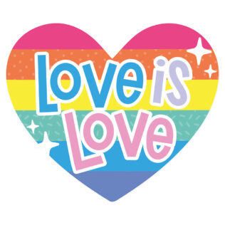 Sticker Coeur Love Is Love