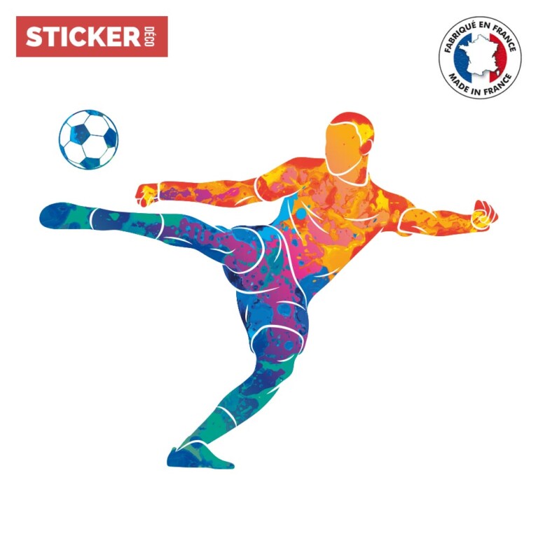 Pack x5 AUTOCOLLANTS STICKERS Footballeur rétro football old school