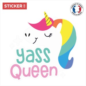 Sticker Licorne Yass Queen