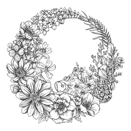 Sticker Plafonnier Floral Couronne Doodle