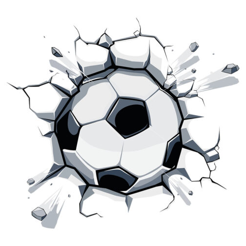 Sticker Football Balle 3D