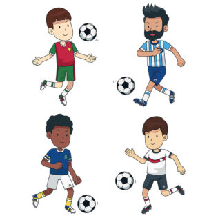 Sticker Footballeurs Cartoon