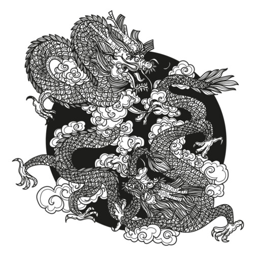 Sticker Tatouage Dragon