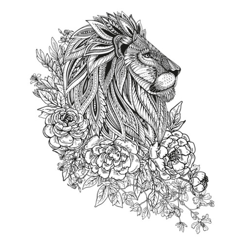 Sticker Boho Dessin De Lion