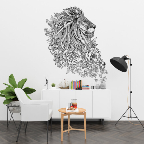 Sticker Boho Dessin De Lion