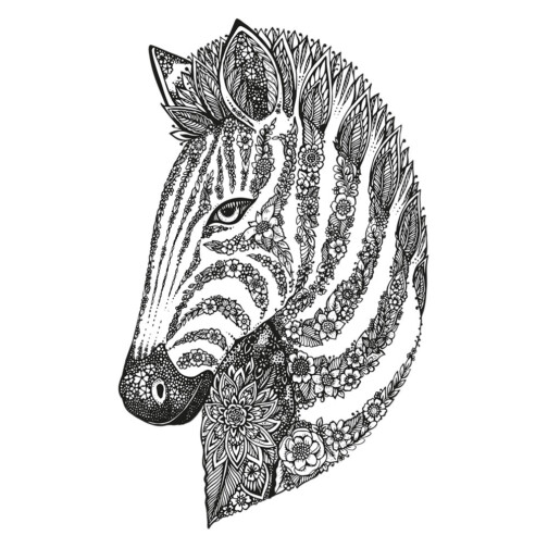 Sticker Boho Dessin De Zebre