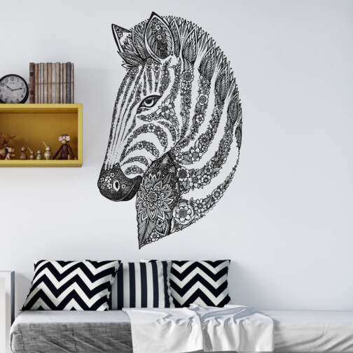 Sticker Boho Dessin De Zebre
