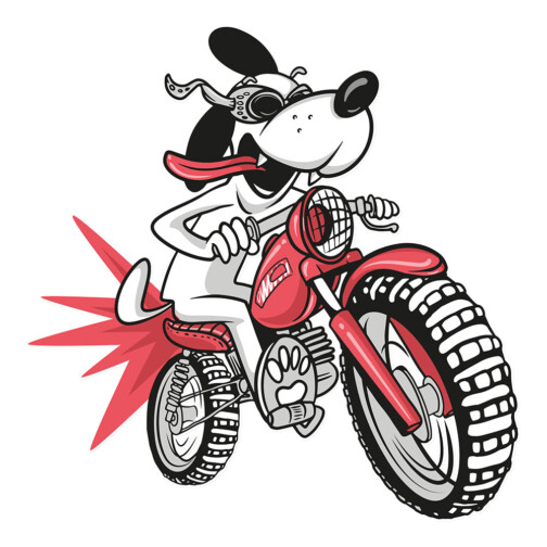 Sticker Chien Motard